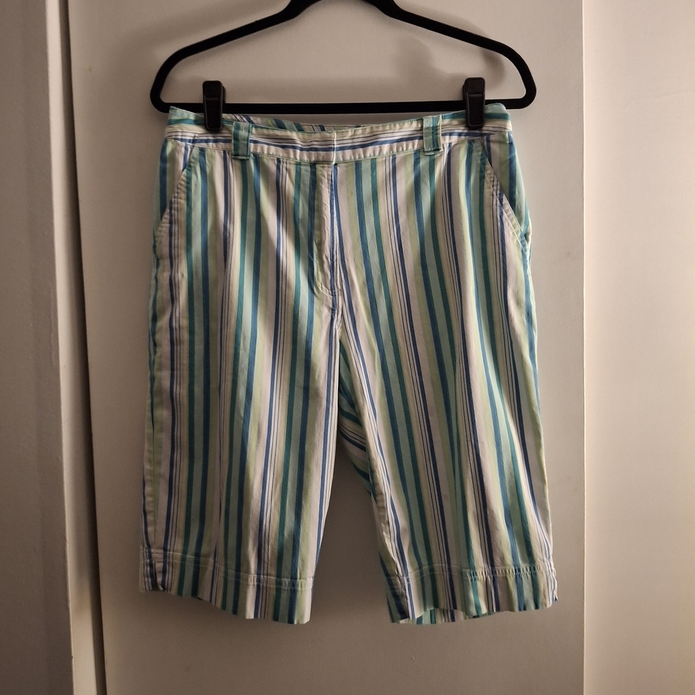 Kim Rogers Women's Multicolor Striped Women's Bermuda Shorts